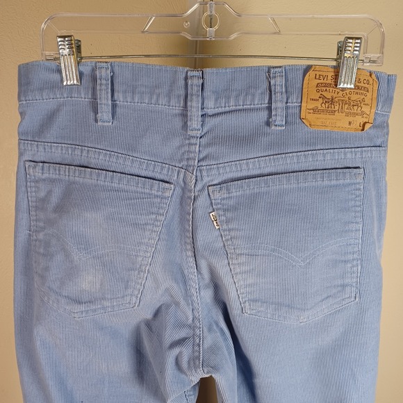 Levis Vintage 517 Sky Blue Corduroy Straight Bootcut Pants White Tab Retro 33 - Picture 6 of 10